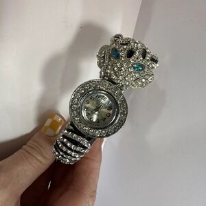 Figaro Couture✨‎ Bengal Tiger Rhinestone Hinged Watch✨Bling✨Nice!